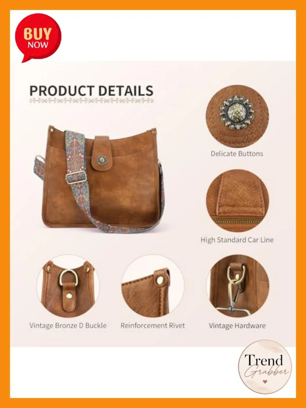 Vegan Leather Hobo Purse Crossbody Bag with 2 Straps
